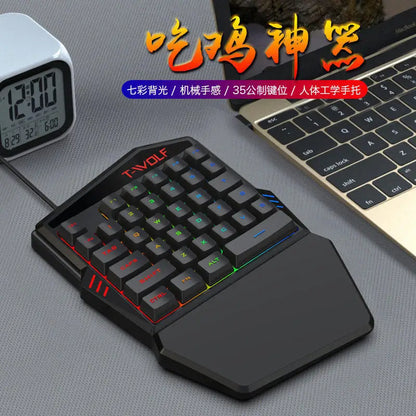VoltDeck T19 One-Handed Ergonomic RGB Gaming Keypad