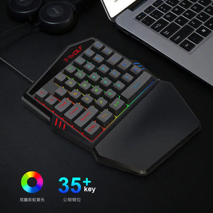 VoltDeck T19 One-Handed Ergonomic RGB Gaming Keypad